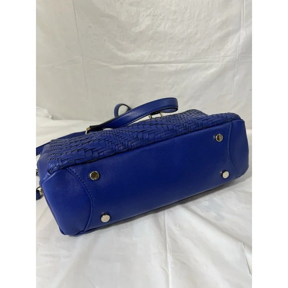 SABRINA SCALA Blue Woven Leather SATCHEL BLUE CROSSBODY Hong Kong